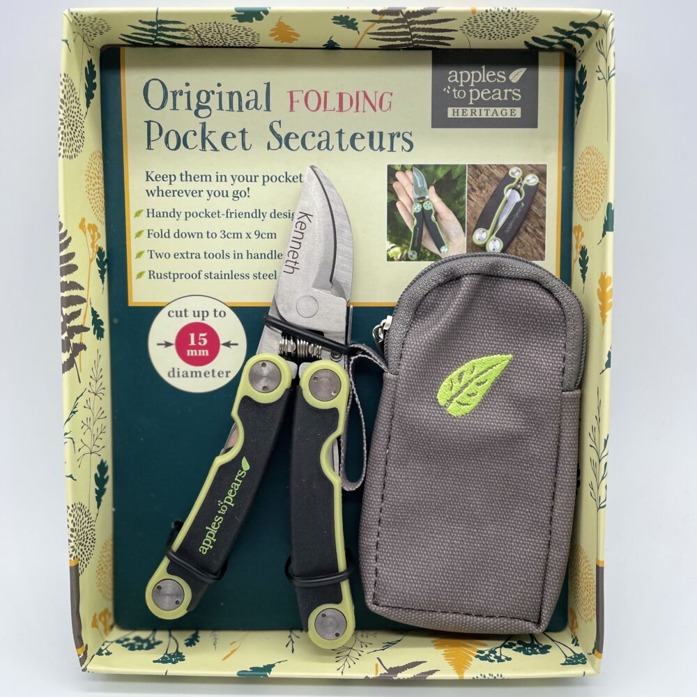 Personalised Folding Pocket Secateurs | Gardening | Cutters | Gift | Present - Green