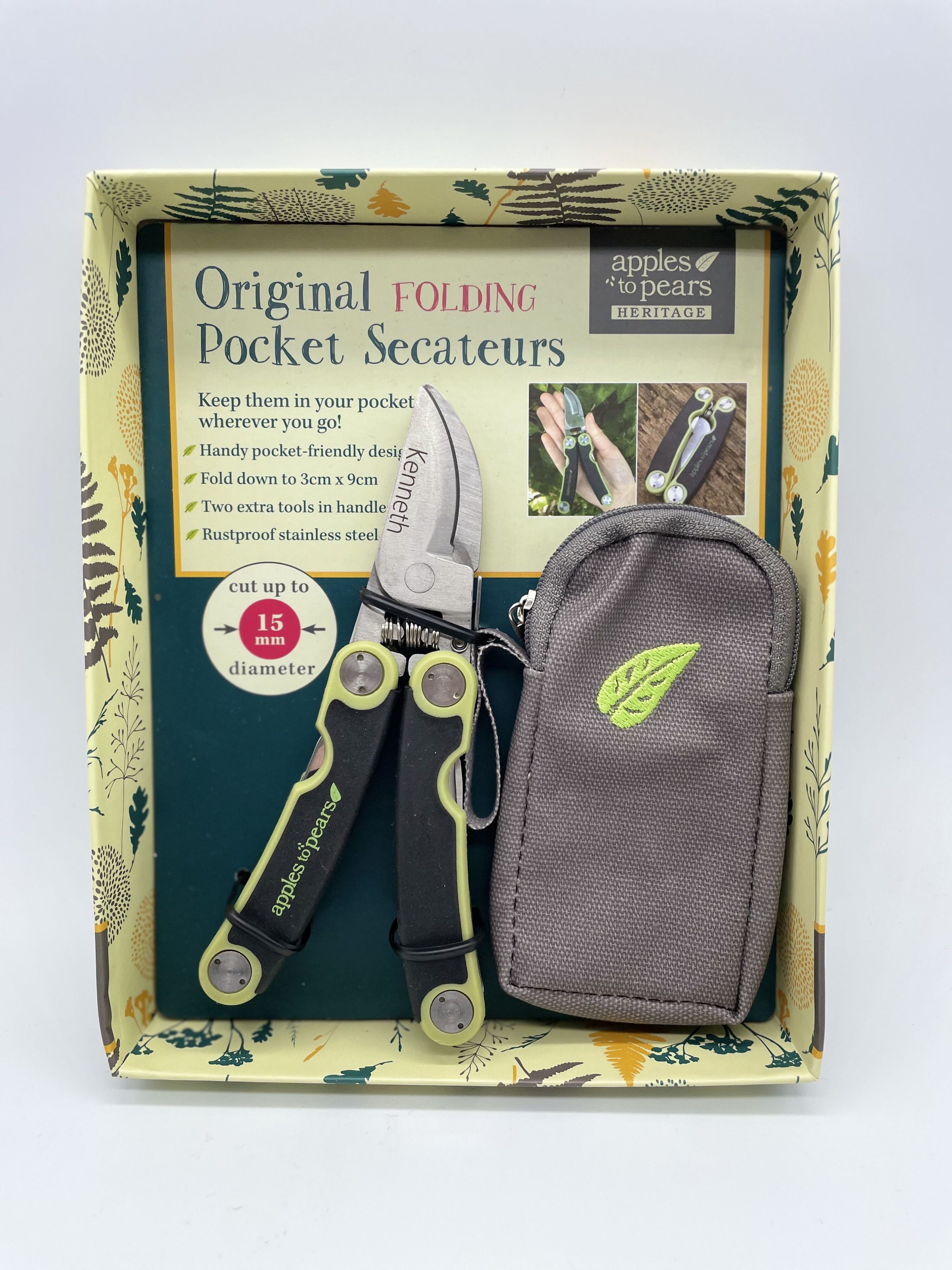 Personalised Folding Pocket Secateurs | Gardening | Cutters | Gift | Present - Green